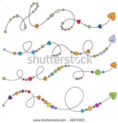 colorful beads on white background with clipping