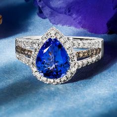 Blueberry Tanzanite (2 Ct. T.W.) & Diamond (5/8 Ct. T.W.) Ring In 14k White Gold Elevate The Drama, And The Elegance With This Gorgeous Blueberry Tanzanite Ring, From Le Vian, Set With Sparkling Nude Diamonds And Chocolate Diamonds In Luxurious White Gold #Engagementring#Chocolatdiamonds# Price Is Firm Levian Jewelry, Chocolate Diamonds, Le Vian, Tanzanite Ring, The Drama, Womens Jewelry Rings, Blue Gold, Gold Color, Drama