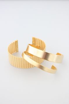 18k gold plated brass cuff. 1/4 inch wide. Brass Cuff, Multi Strand Necklace, Satin Brass, 4 Inch, 18k Gold, Gold Plate, Hoop Earrings, Plating, Monogram