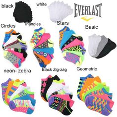 Everlast Womens No Show Athletic Ankle Socks (Pack of 7,14 or 21 pairs) Sock size: 9-11 Fits Shoe Size 5-9 98% Polyester, 2% spandex comfort top made with spandex and ribbing holds sock up comfortably Pick color and pack size Color: Multicolor.  Gender: female.  Age Group: adult. Leg Warmers Leggings, Kids School Papers, Winter Leg Warmers, Sock Leggings, Girls Knee High Socks, Ankle Socks Women, Leggings And Socks, Crochet Winter, Sock Packs