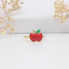 Apple Ring designed by ISEA Fine Jewelry is a cute everyday wear jewelry. A very nice gift for Halloween! ➤ Ring Details * 14k / 18k Yellow Gold or Yellow Sterling Silver * Gold Color Options; 14K / 18k White, Yellow, Rose Gold * Sterling Silver Color Options; Yellow, Rose, White * Band Width: 1.80 mm * Thickness: 1.10 mm ➤ Gem Details * Gemstone : Enamel * Enamel Color: Red, Green * Ready to Ship 3-5 Business Days 💍 ISEA Jewels' pieces are handcrafted by 10-15 years of experienced craftsmen and made to order in a very short time. 🎁 All pieces come in a quality and hygienic suede gift box enclosed in a pouch. 🌎 Our products arrive worldwide within 6 working days. ❓ Questions, comments, or just want to say hi? We are glad to hear from our customers and are always quick to respond. Review Yellow Gold Enamel Ring For Valentine's Day Gift, Round Enamel Ring For Valentine's Day Gift, Valentine's Day Gift: Yellow Gold Enamel Ring, Valentine's Day Gift Yellow Gold Enamel Ring, Valentine's Day Gift Enamel Ring, Cute Red Ring For Gift, Cute Red Ring As Gift, Enamel Rings, Apple Rings