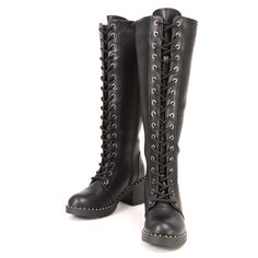 Milwaukee Leather MBL9442 Women's Black Lace-Up Tall Biker Fashion Boots with Platform Heel & Studs Features Made of Synthetic Faux Leather Water Resistant Uppers Tall Boots Anti-Slip Bottom Lace-Up with Inside Zipper for Easy on and off Wear Studded Outsole Milwaukee Signature Hardware Black Gothic Lace-up Boots With Round Toe, Black Gothic Lace-up Boots In Faux Leather, Black Winter Platform Boots With Rivets, Black Lace-up Combat Boots With Rivets, Fall Black Lace-up Boots With Rivets, Black Punk Faux Leather Lace-up Boots, Gothic Black Lace-up Boots With Round Toe, Black Riveted Winter Boots, Black Outdoor Boots With Rivets