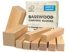 Basswood blocks set Basswood Carving, Best Wood For Carving, Spoon Carving Tools, Whittling Projects, Making Picture Frames, Whittling Knife, Dremel Wood Carving, Chip Carving, Carving Wood