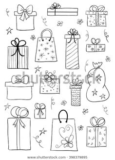 hand drawn gift boxes and presents