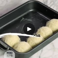 the video shows how to make mozzarella dough in a baking pan and then bake