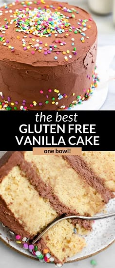 the best gluten - free vanilla cake is one bowl