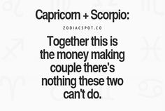 the words capricorn and scopio together in black on a white background