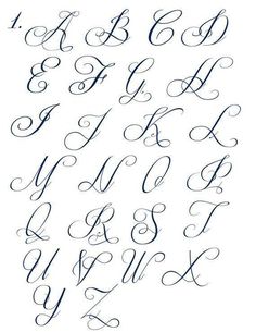 the upper and lower letters of an old fashioned script, with cursive writing