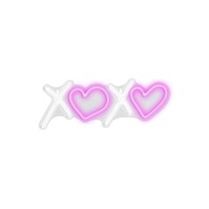 two pink hearts shaped like x on a white background