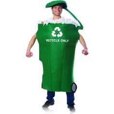 a man in a green recycle only costume