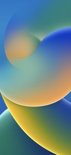 an abstract background with blue, yellow and green curves on the bottom half of it