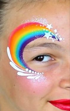 Easter Face Paint, Easy Face Painting Designs, Rainbow Face Paint, Face Painting Supplies, Face Painting Tutorials, Face Paint Kit, Rainbow Face