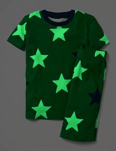 Glow-in-the-Dark Short Pyjamas Short Pajamas, Green Star, Unique Styles, Pajama Shorts, Nightwear