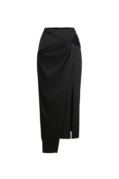 Indulge in luxury with our skirt. Exquisitely crafted with delicate silk, this skirt features a unique twisted design for a touch of artistic flair. Its asymmetric hem adds a modern edge to this timeless piece, making it a must-have for any sophisticated wardrobe. Flowy Pleated Draped Skirt For Party, Pleated Flowy Draped Skirt For Party, Pleated Draped Skirt With Flowy Fit For Party, Fitted Party Maxi Skirt With Folds, Fitted Maxi Skirt With Folds For Party, Evening Pleated Draped Skirt, Pleated Draped Skirt For Evening, Chic Asymmetrical Pleated Maxi Skirt, Elegant Evening Maxi Skirt With Folds