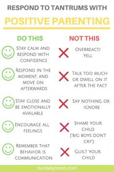 a poster with the words, how to respond to tantrums with positive parenting