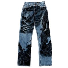 Material: COTTON Material: POLYESTER Elasticity: Slight Stretch Jeans Style: Wide-leg pants *Custom Angel Jeans, Pants Custom, Printed Denim Jeans, Angels Jeans, Angel Print, Print Denim, Modern Baby, Stretch Jeans, Jeans Style