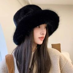 Trendy Fashion Russian Ladies Faux Fur Bucket Hat Cap Cossack Casual Ski Outdoor Winter Furry, Women's Accessories Fluffy Bucket Hat, Winter Bucket Hat, Winter Fur Hat, Fur Bucket, Faux Fur Bucket Hat, Fur Bucket Hat, Number 22, Bucket Hat Women, Pink Milk