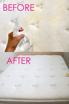 the mattress before and after being cleaned