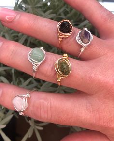 Crystal Wire Wrapped Ring, Month January, Healing Crystal Ring, Wrapped Rings, February Nails, Nails 2021