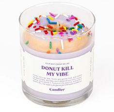 a candle that has sprinkles on it