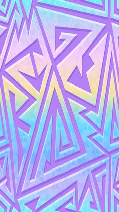 an abstract background with triangles and lines in purple, blue, yellow and green colors