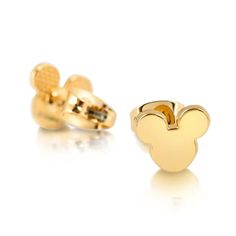 Disney Mickey Mouse Stud Earrings - Gold Seek laughter and happiness in these stud earrings, designed with the iconic Mickey Mouse head silhouette. FEATURES 14k gold plated high shine finish Titanium earring posts for pierced ears Stud length 8mm Includes gift box Mickey Earrings, Mickey Mouse Design, Disney Gold, Classic Mickey Mouse, Disney Couture, Mickey Mouse Earrings, Enamel Stud Earrings, Mickey Mouse Head, Titanium Earrings