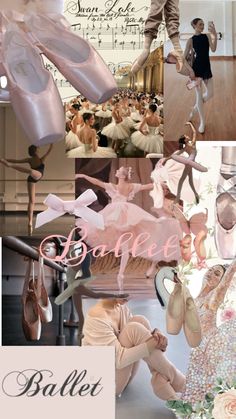 Ballet 🩰 Ballet Shoes Wallpaper, Ballet Collage Wallpaper, Cute Dance Wallpapers, Dance Collage Wallpaper, Dance Aesthetic Ballet, Ballet Aesthetic Wallpaper, Home Ballet Studio, Ballet Collage, Ballerina Wallpaper