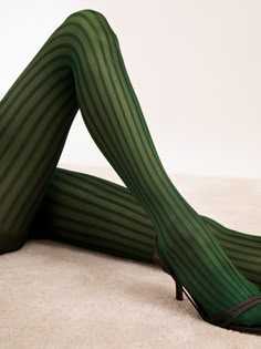 Get WICKED in the timeless elegance of our striped patterned tights, designed to slim and shape your figure with each step. Available in Green. 90% Poliamid 10% Elastan Funky Tights, Polka Dot Tights, Colour Story, Neue Outfits, Patterned Tights, Color Story, Tights Outfit, Color Stories