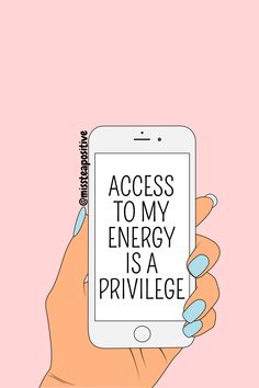 a hand holding an iphone with the text access to my energy is a privacy