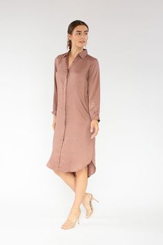 Essential Shirt Dress-Neu Nomads Rayon Midi Dress With Button Closure For Daywear, Rayon Midi Shirt Dress For Daywear, Viscose Midi Shirt Dress For Fall, Rayon Day Dresses With Button Closure, Rayon Daywear Dresses With Button Closure, Fall Viscose Midi Shirt Dress, Chic Long Sleeve Rayon Dress, Fall Collared Shirt Dress In Viscose, Collared Viscose Shirt Dress For Fall