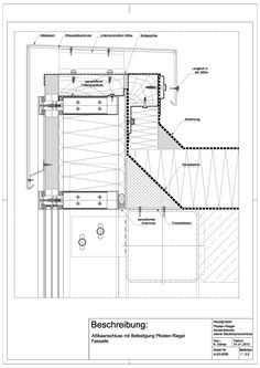 an architectural drawing shows how the building is connected to the ground and walls, with different sections