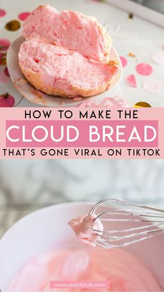 a close up of a doughnut on a plate with pink icing