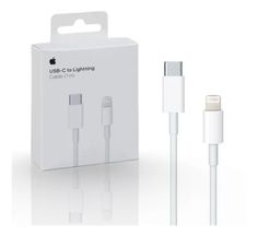 an apple usb to lightning charger and cable with packaging on the white background photo