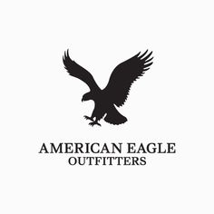 an eagle logo with the words american eagle outfitters in black on a white background