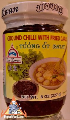 a jar of ground chili with fried garlic