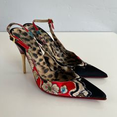 Good Used Condition; Slightly Misshapen, Wear To Inside And Bottom Soles, Missing Heel Caps. Size 35 4” Heel Roberto Cavalli Shoes, Robert Cavalli, Heel Caps, Roberto Cavalli, Shoes Women Heels, Shoes Heels, Shoe Bag, Women Shoes, Heels