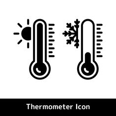 thermometer icon with snowflakes on white background, flat design illustration stock photo