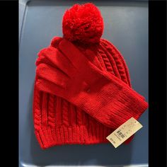 Red Ny&Co Hat And Glove Set-Nwt Hat Set, Gloves, Women Accessories, New York, Hats, Customer Support, Full Service, Red, Women Shopping