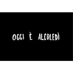 the words occi e alcoledi written in white on a black background