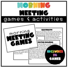 the morning games and activities for kids