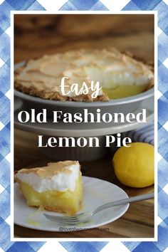 an old fashioned lemon pie on a plate