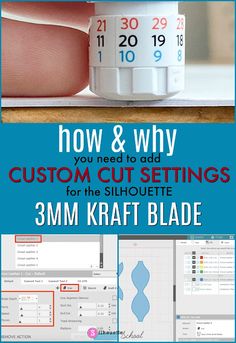 the instructions for how and why to add custom cut settings in silhouette 3mm kraff blade