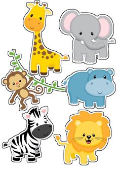 an animal sticker set with different types of animals