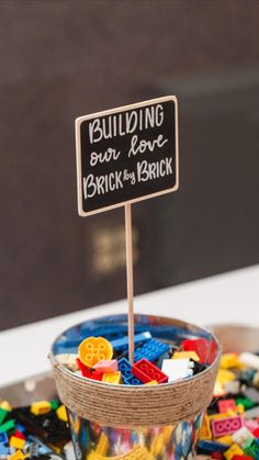 Lego table w/ Lego cake display or drawing table. Could ask Sarah about drawing table.