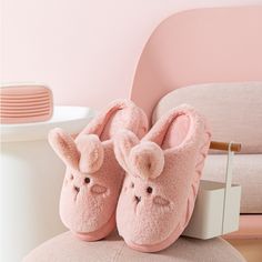 2021 Winter Women Home Cotton Slippers Indoor Cozy Soft Slides Cute Rabbit Ear Platform Shoes Cartoon Bunny Non Slip Slippers alx Lightweight construction with breathable mesh fabric provides a comfortable and flawless fit. Work Slippers, Shoes Cartoon, Bunny Halloween Costume, Bunny Slippers, Purple Bag, Grey Bag, Winter Ankle Boots, Warm Slippers, Cute Rabbit