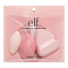 Th e.l.f. Sponge On, Sponge Off Holiday Cosmetic Tools Set is a collection of four top-rated makeup sponges here to help you apply—and remove—your makeup like an e.l.f.ing pro. This set includes all the tools you need to buff and blend your favorite powder, cream, and liquid formulas into a smooth, airbrushed finish—and then remove it all at the end of the day. Why you’ll love it: • Four essential face sponges to help apply, blend, conceal, and remove makeup • Gives you an even complexion with a Pink Stuff To Buy, Best Makeup Bag, Effortless Makeup, Makeup Remover Pad, Face Sponge, Makeup Sponges, Dream Makeup, Elf Cosmetics, Elf Makeup