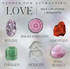 Here are my top 6 stones that are all about that loving energy!🌹 Let me know which is your preferred crystal to work with! 🪞 1. Kunzite: Opens & connects the heart with the mind encouraging communion between the two. 2. Rhodochrosite: Ruled by the planet Venus, Rhodochrosite supports feelings of compassion, deeper emotional connections, & openness to love without judgment or expectations. 3. Carnelian: Is tied to the Sacral chakra which is in tandem with your passions, purpose, sexuality & Emotional Connection, Sacral Chakra, Stones And Crystals, Chakra, Planets, Stone, Crystals