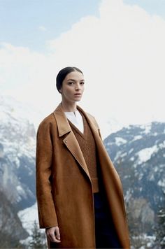 Mariacarla Boscono Poses for Hermes Fall/Winter 2013 Catalogue Camel Coat, Leather Pieces, Looks Style, Winter Wear