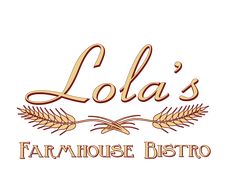 the logo for lola's farmhouse bistro