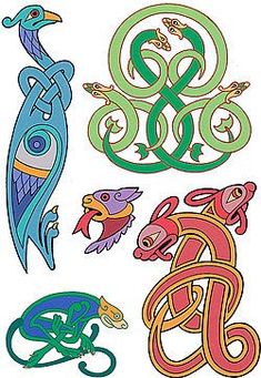 an assortment of decorative designs on white paper